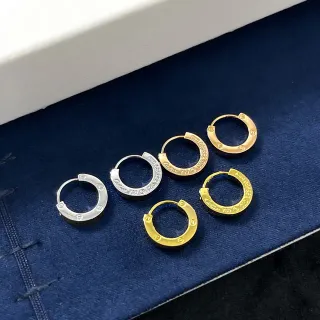 Cartier Juste un Clou Gold Silver Hinged Hoop Screw Motif Earrings