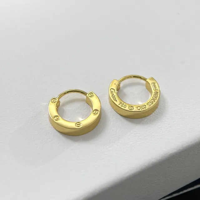 Cartier Juste un Clou or argent hoop à charnière motif vis boucles d'oreilles 3
