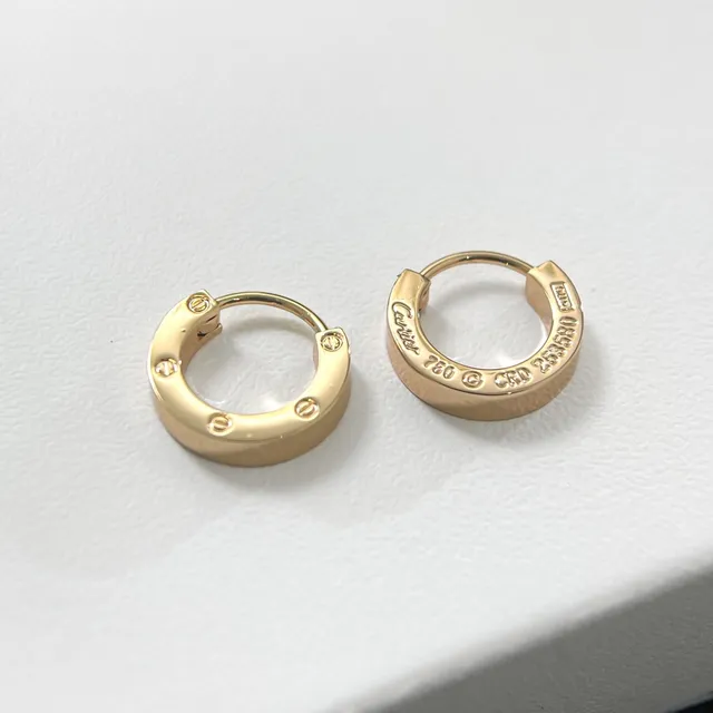 Cartier Juste un Clou or argent hoop à charnière motif vis boucles d'oreilles 4