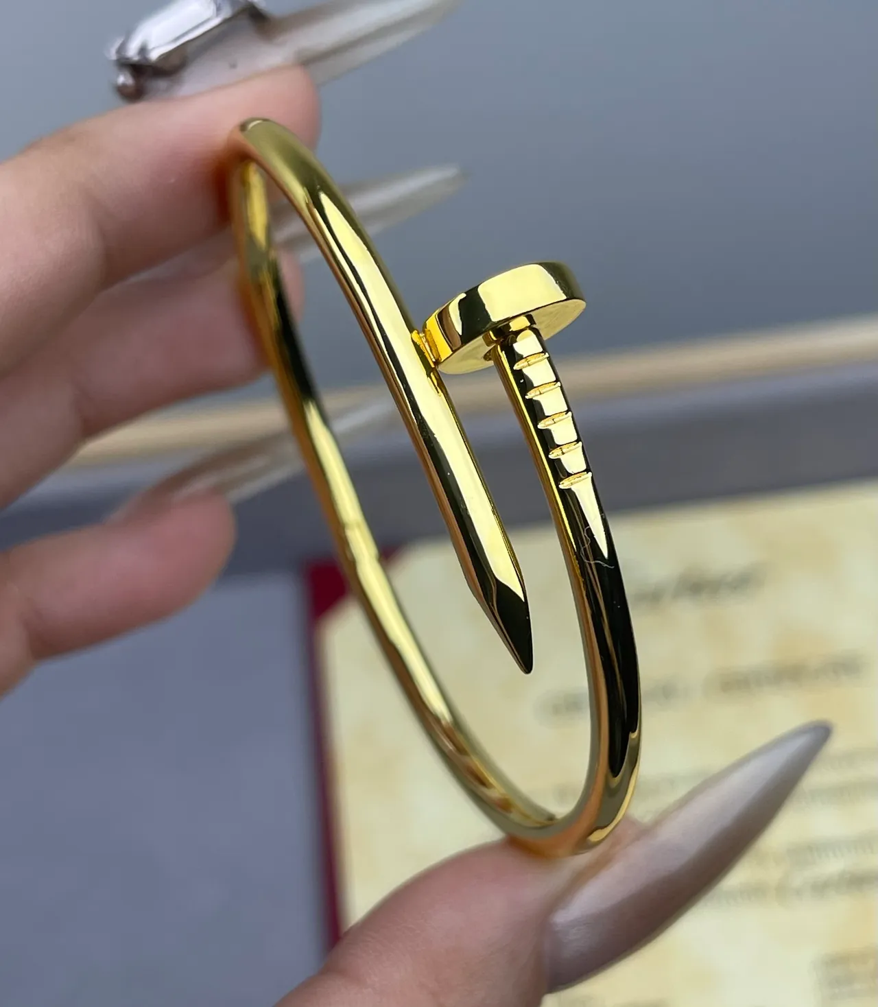 Cartier Juste un Clou Bracelet motif tête de clou en métal poli or argent 3