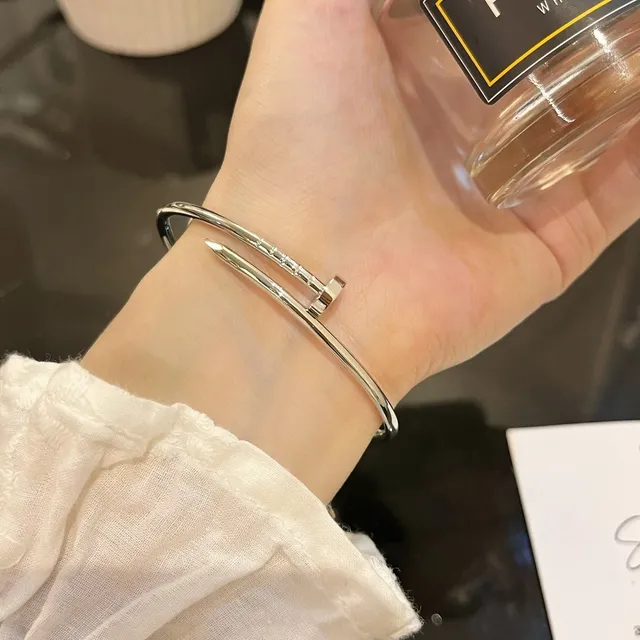 Bracelet Cartier Juste un Clou Or Argent Fin Circulaire Pavé-Set Stones 5