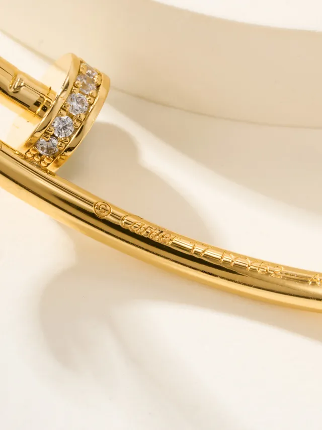 Bracelet Cartier Juste un Clou Or Argent Fin Circulaire Pavé-Set Stones 8