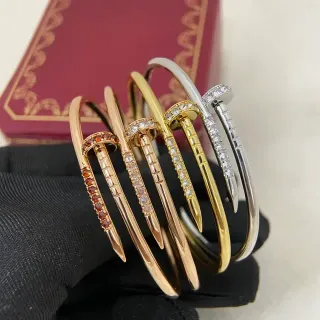 Cartier Juste un Clou Nail-Shaped Pavé-Set Multi-Metal Bracelets