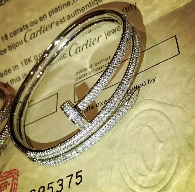 Cartier Juste un Clou Pavé Diamond Double-Bar pulseiras 5