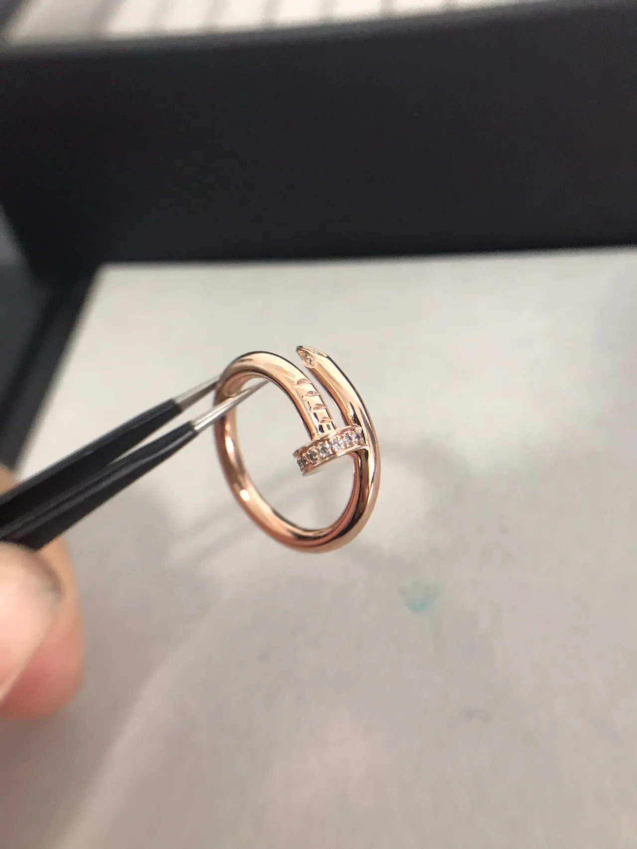 Cartier Juste un Clou Pavé diamante ouro rosa anel 7