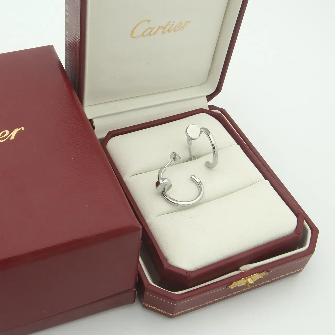 Cartier Juste un Clou Boucles d'oreilles en argent poli en forme de C 3