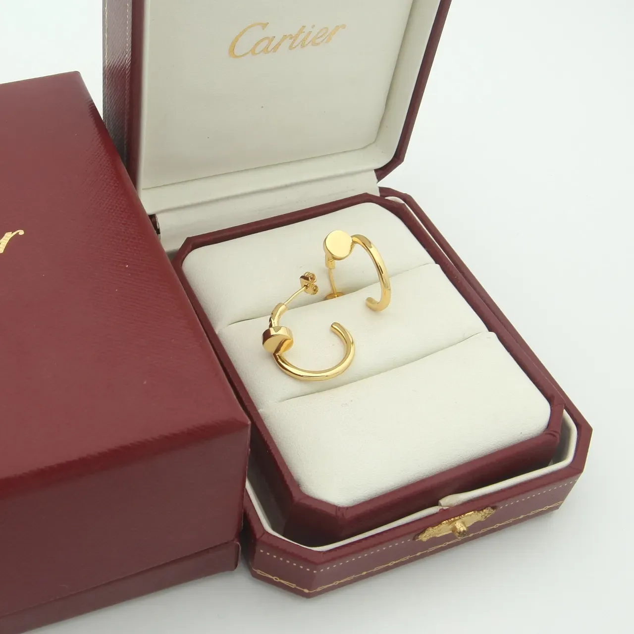 Cartier Juste un Clou Boucles d'oreilles en argent poli en forme de C 5