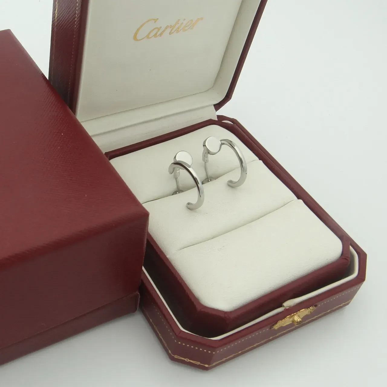 Cartier Juste un Clou Boucles d'oreilles en argent poli en forme de C 7