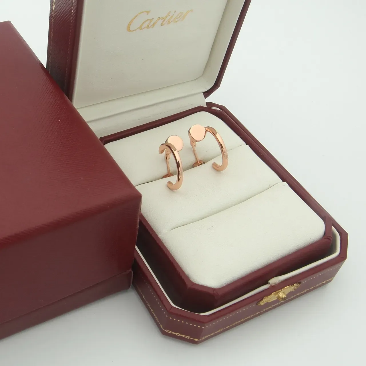 Cartier Juste un Clou Boucles d'oreilles en argent poli en forme de C 8