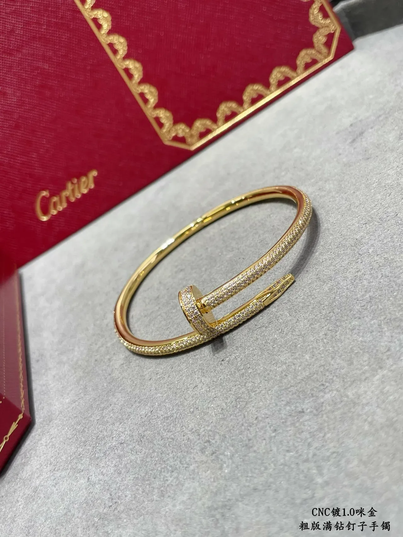 سواري Cartier Juste un Clou فضي شفاف Pavé-Set ماس رأس المسمار 4
