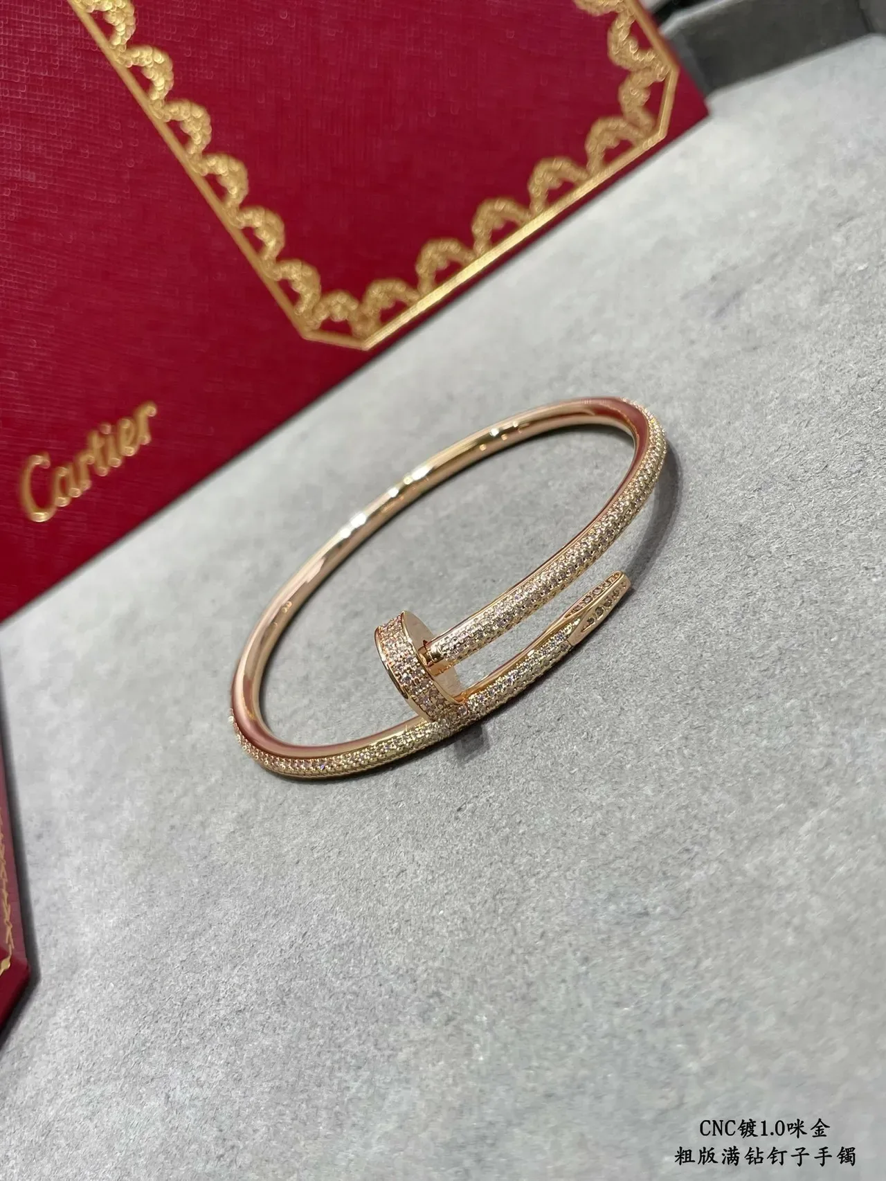 سواري Cartier Juste un Clou فضي شفاف Pavé-Set ماس رأس المسمار 6