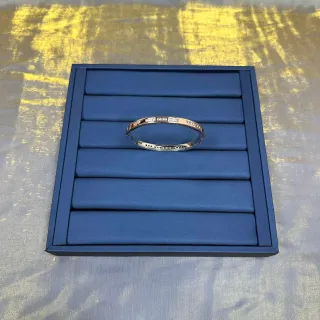 Cartier Juste un Clou Silver White Hinged Bangle Baguette-Cut Stone Row Bracelet