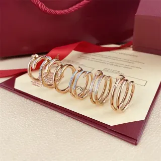 Cartier Juste un Clou Spiral Multi-Band Rose Gold Pavé Diamond Rings