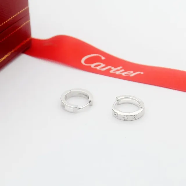 Cartier Love oro plata aro bisagra detalle de motivo de tornillo aretes 4