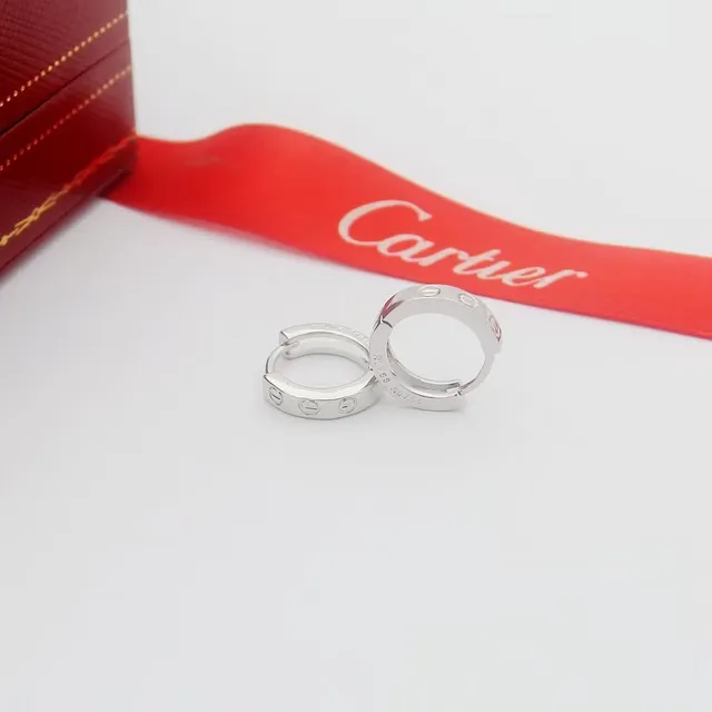 Cartier Love oro plata aro bisagra detalle de motivo de tornillo aretes 5