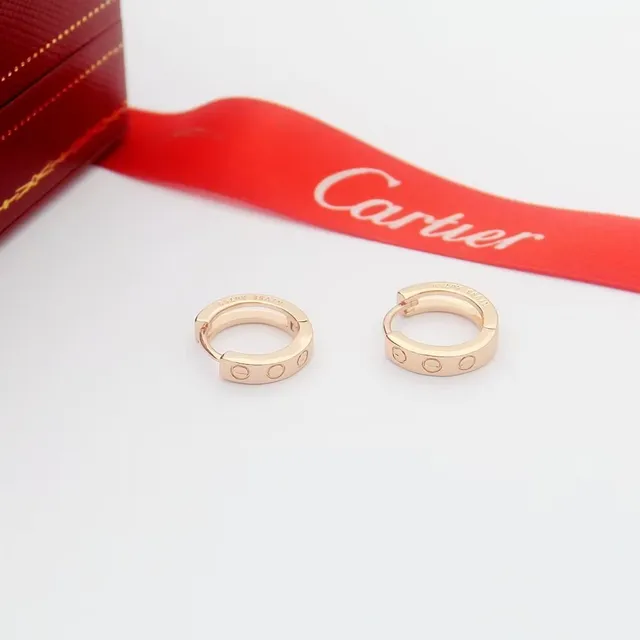 Cartier Love oro plata aro bisagra detalle de motivo de tornillo aretes 6