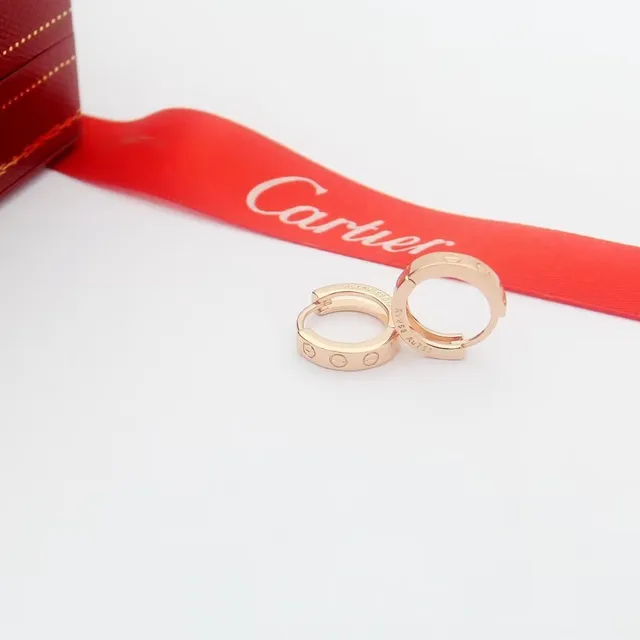 Cartier Love oro plata aro bisagra detalle de motivo de tornillo aretes 7