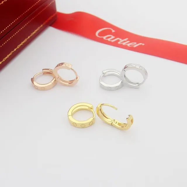 Cartier Love oro plata aro bisagra detalle de motivo de tornillo aretes 8