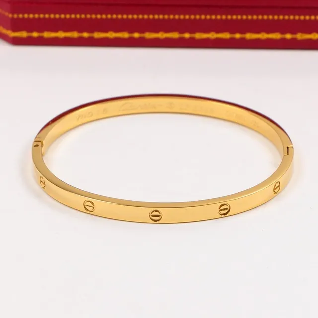 Cartier Love bracelet en or et argent motif vis profil plat 4