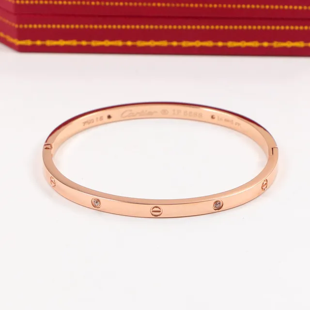 Cartier Love bracelet en or et argent motif vis profil plat 6