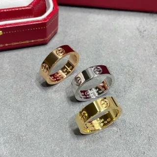 Cartier Love नطاق واسع مصقول نقش مسمار الخاتم