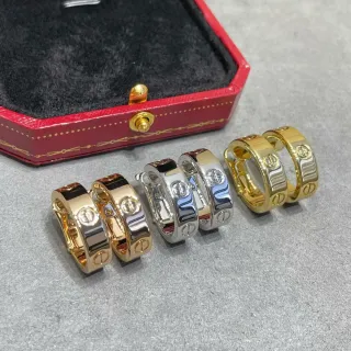 Cartier Love Wide Hoop Polished Metal Earrings