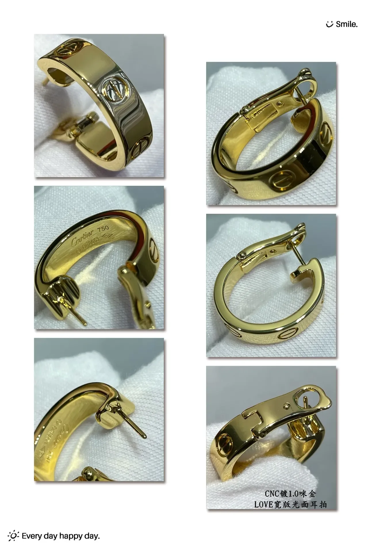 Cartier Love Boucles d'Oreilles Large Hoop en Métal Poli 5
