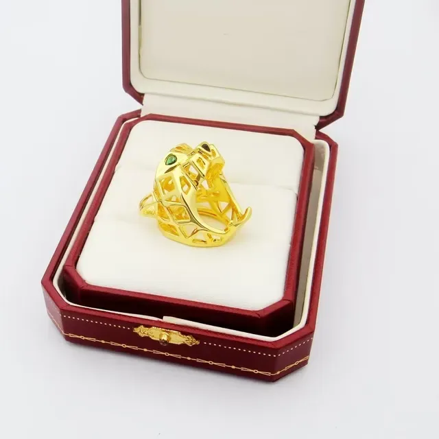 Bague Cartier Panthère de Cartier Or Blanc Pierre Verte 3