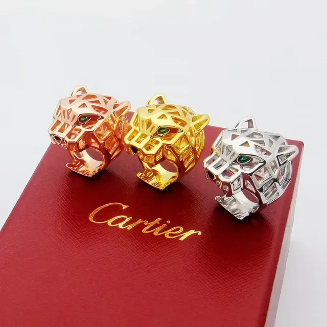 Bague Cartier Panthère de Cartier Or Blanc Pierre Verte 9