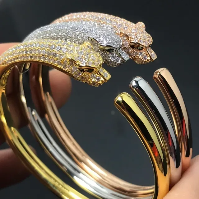 Bracelet Cartier Panthère Dual Panther Pavé Or Tricolore 1
