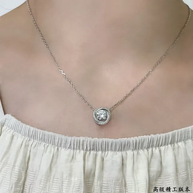 Cartier Round Halo Pendant Necklace 9