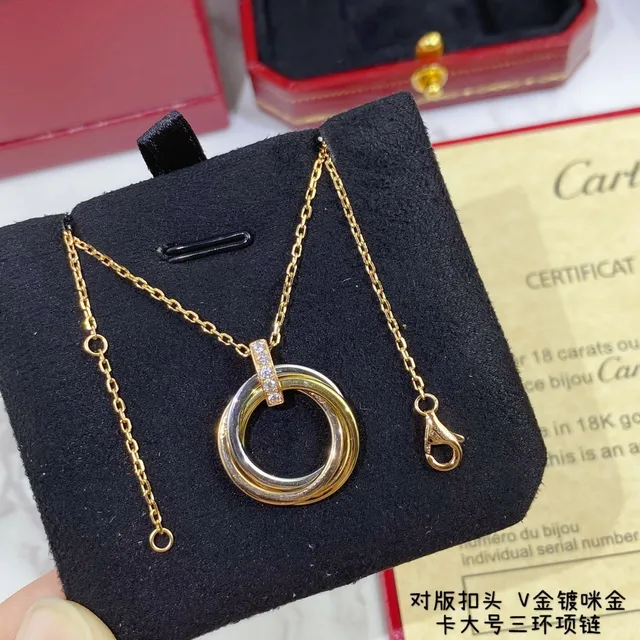 Cartier Trinity De Cartier Colar de Ouro Tricolor e Diamantes 2