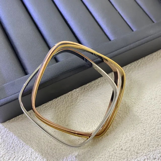 Cartier Trinity Interlocking Square Three-Tone Gold Bracelets 2