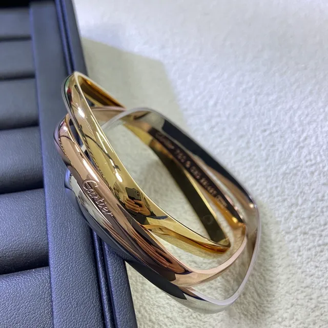 Cartier Trinity Interlocking Square Three-Tone Gold Bracelets 4