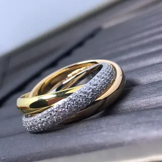 Cartier Trinity Pavé-Diamond and Yellow Gold Interlocking Ring