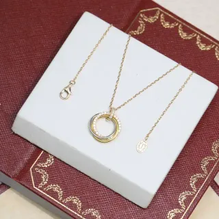 Cartier Trinity Triple Interlocking Rings Pavé Diamond Necklace