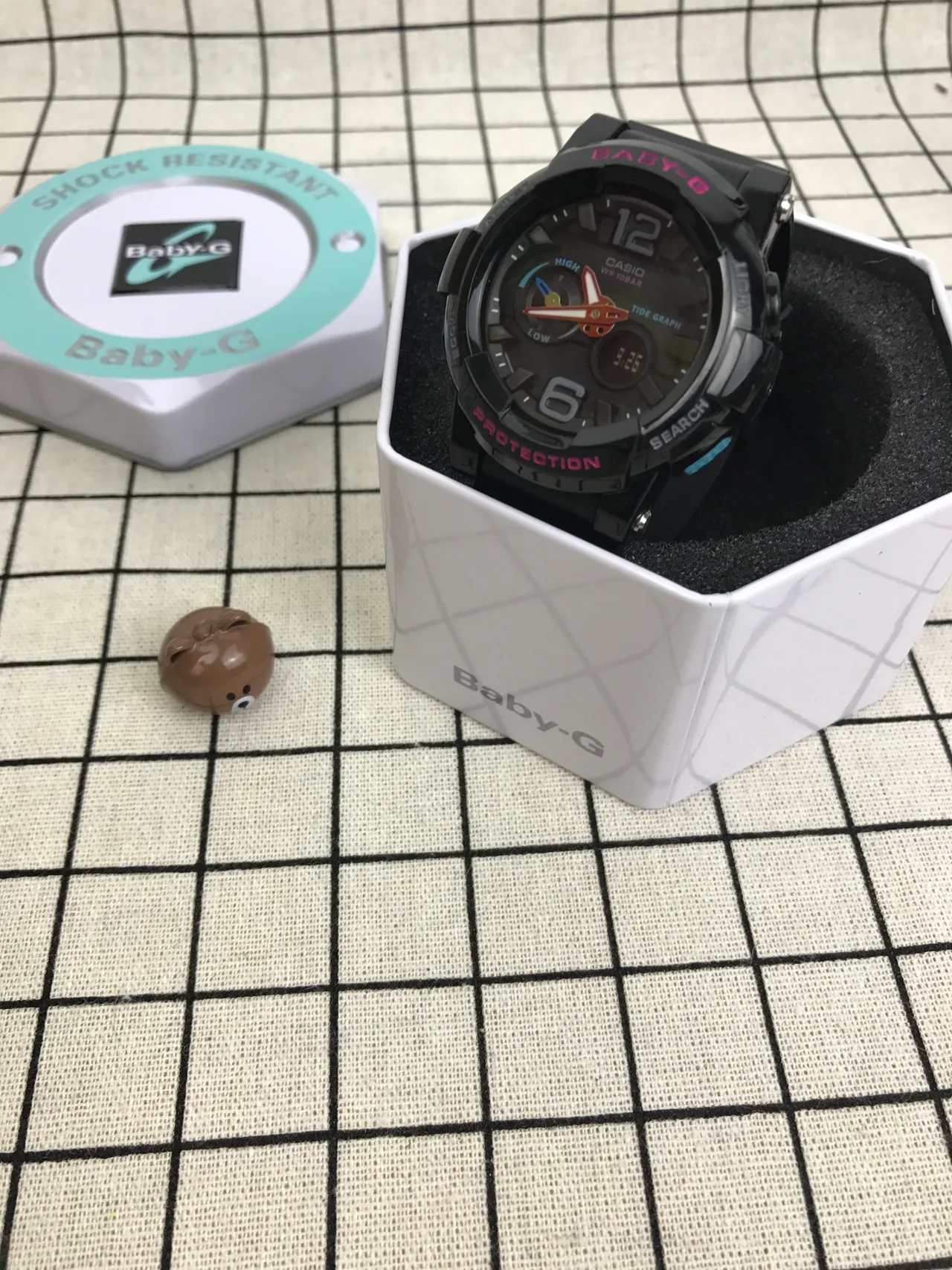 Casio Baby-G Black Pink Analog-Digital Hybrid Tide Graph Display Watch 4