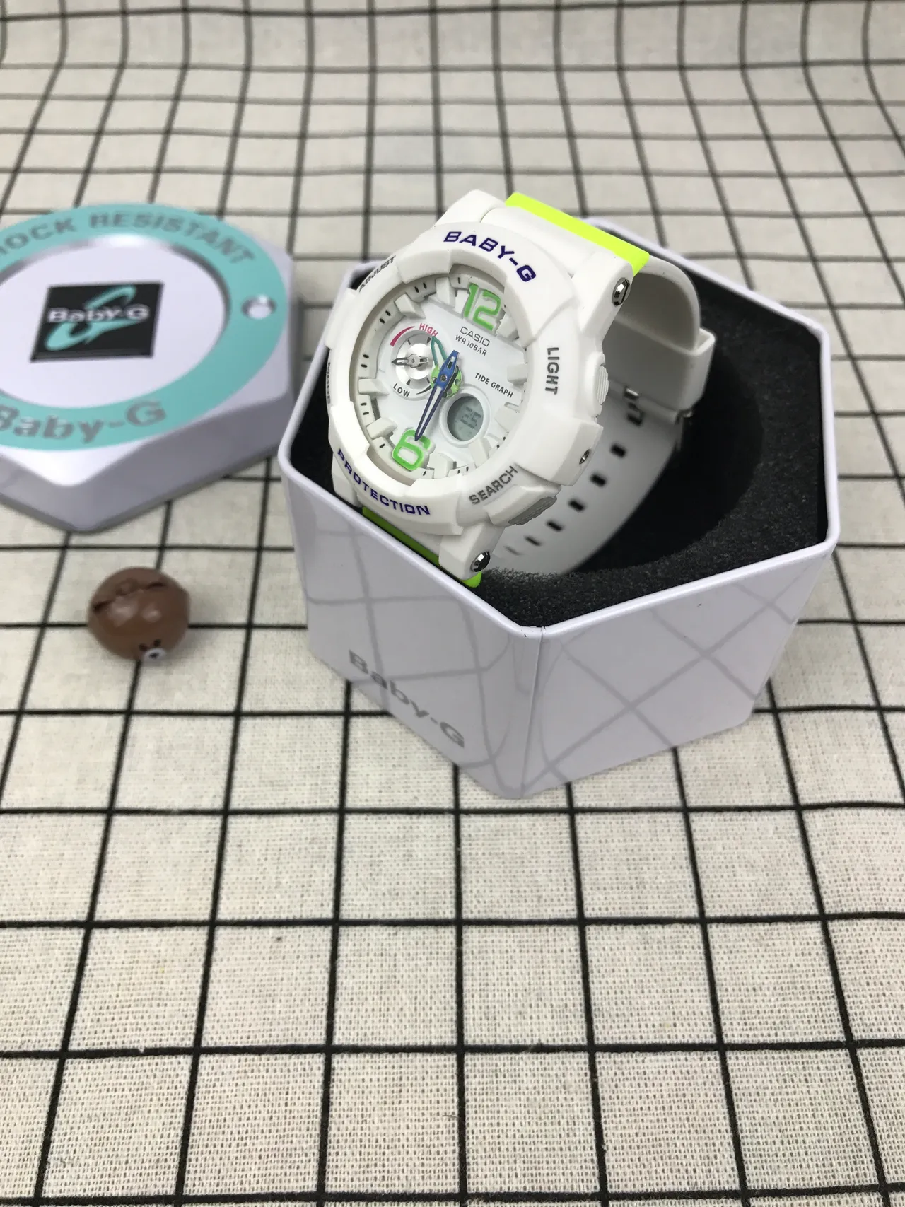 Casio Baby-G White Green Analog-Digital Resin Case Watch 4