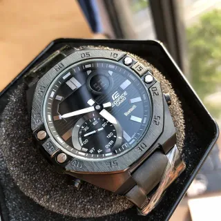 Casio Edifice Bluetooth Chronograph ساعة رياضية معدن أسود مفرز