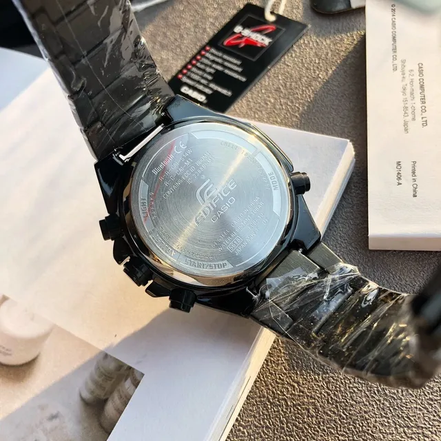 Casio Edifice Bluetooth Chronograph Black Brushed Metal Sports Watch 3