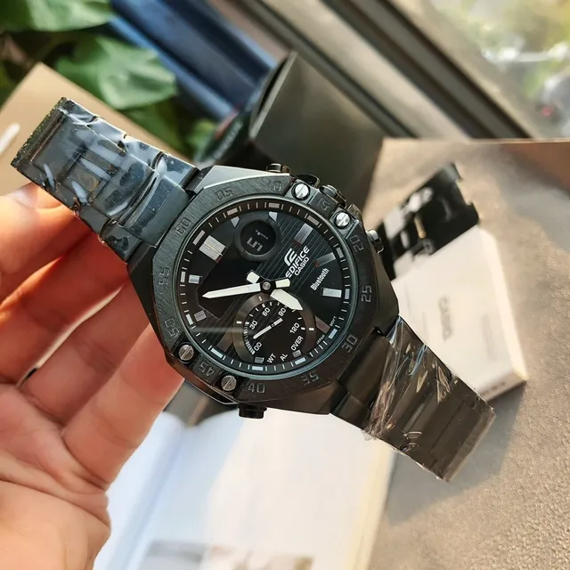 Casio Edifice Bluetooth Chronograph Black Brushed Metal Sports Watch 5