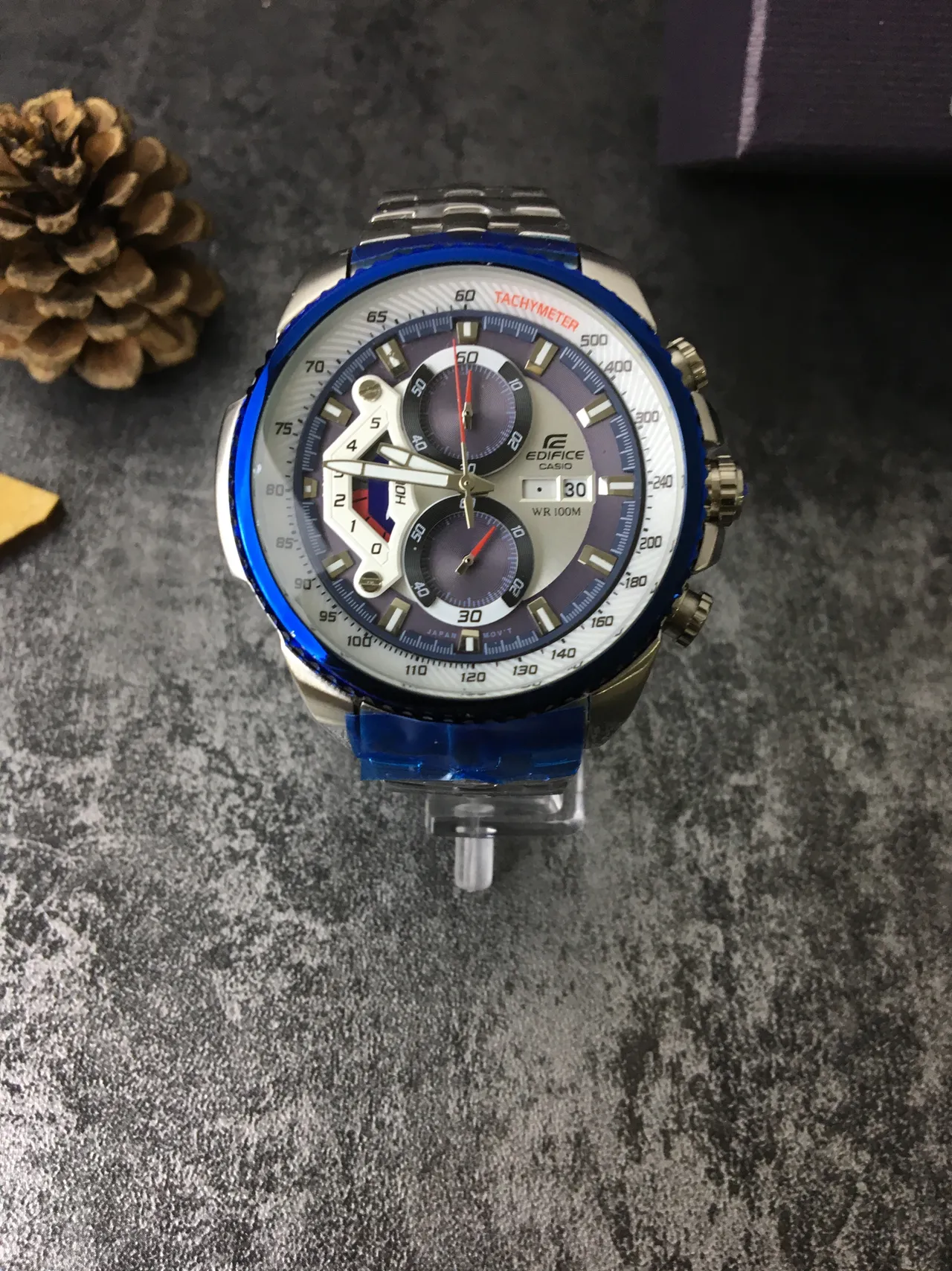 Casio Edifice Chronograph Blue Bezel Sports Watch 3