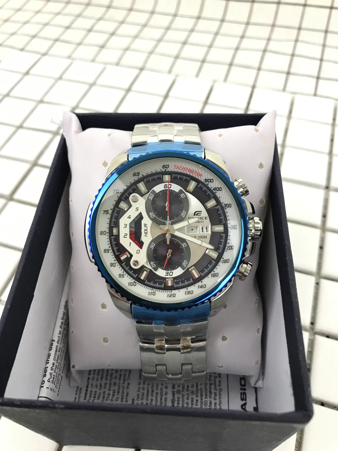 Casio Edifice Chronograph Blue Bezel Sports Watch 8