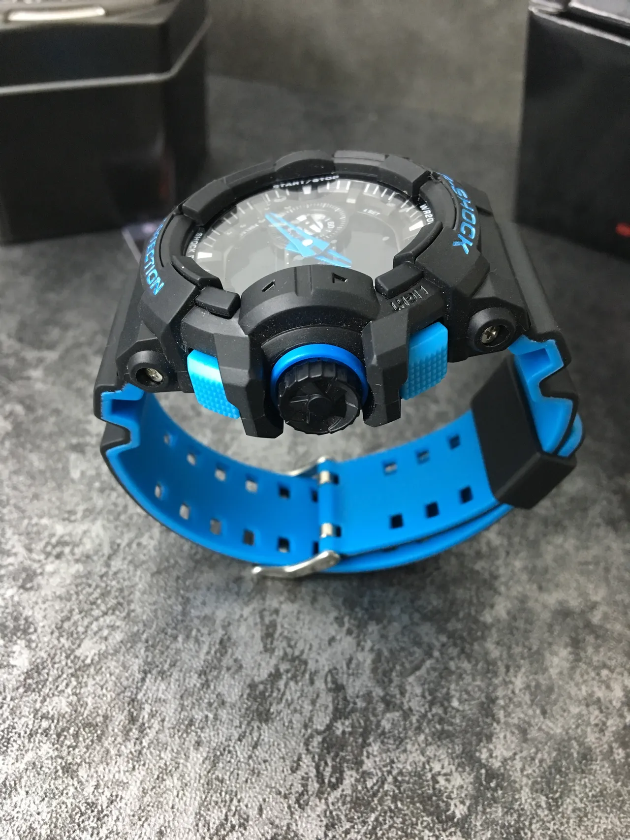 Casio G-Shock GA-100 Black and Blue Sports Watch 2