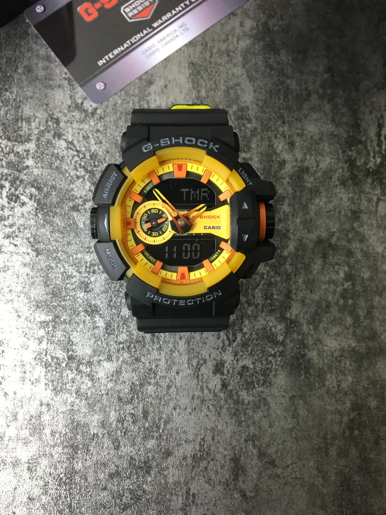 Casio G-Shock GA-100 Preto Amarelo Laranja Relógio Esportivo 2