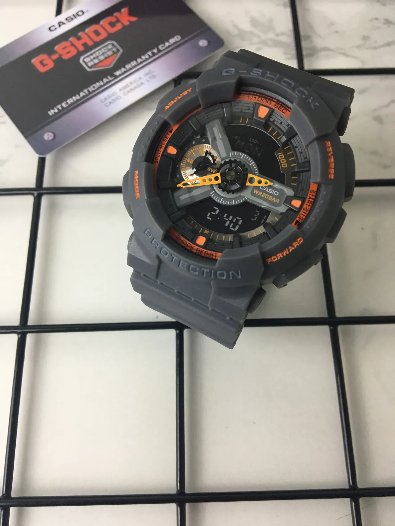 Casio G-Shock GA-100 Gray and Orange Sports Watch 2