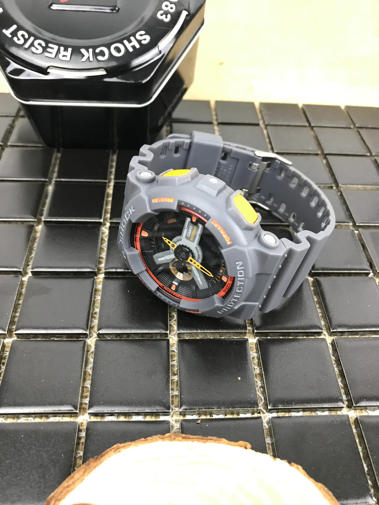 Casio G-Shock GA-100 Gray and Orange Sports Watch 8