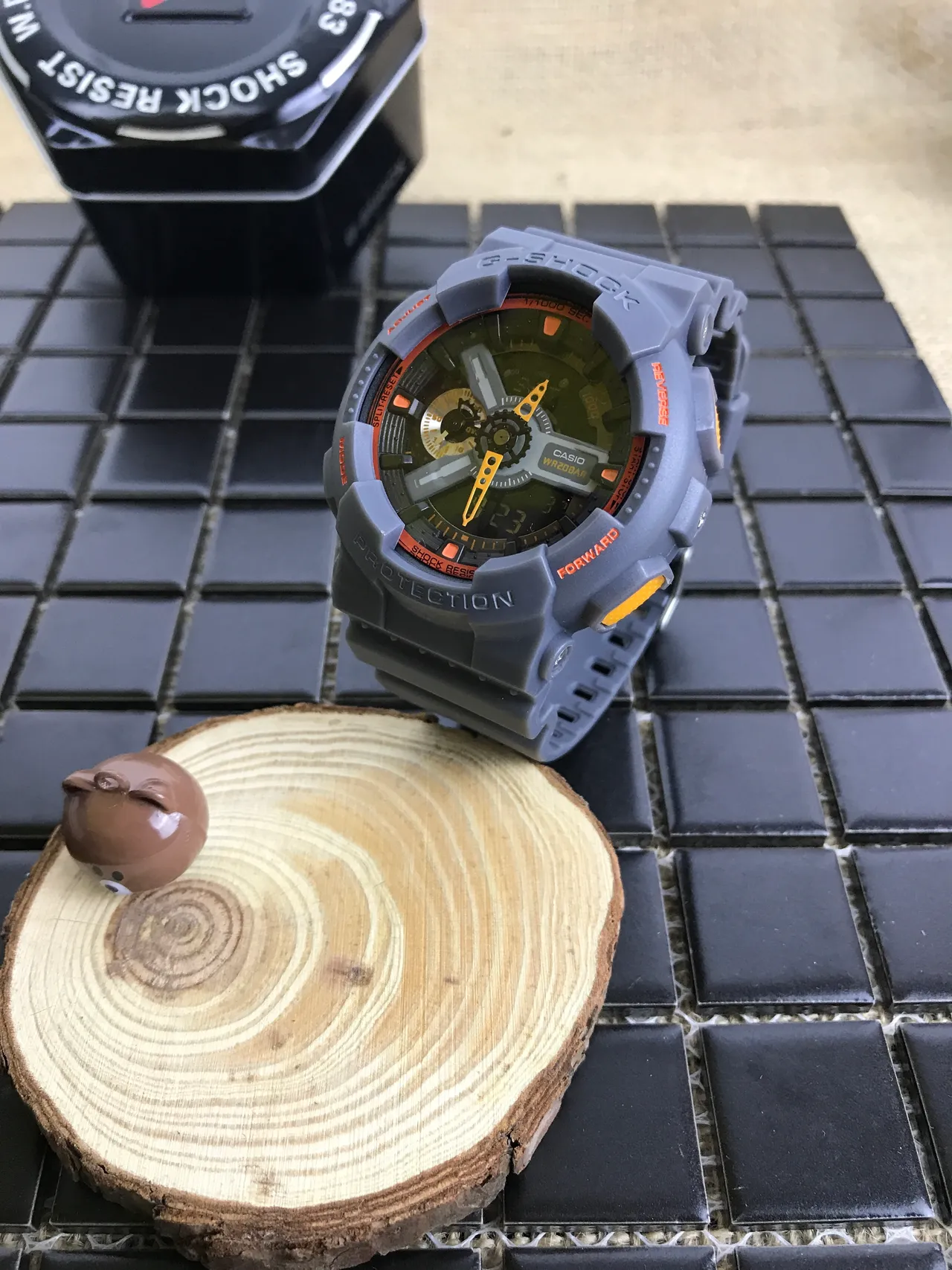 Casio G-Shock GA-100 Gray and Orange Sports Watch 9