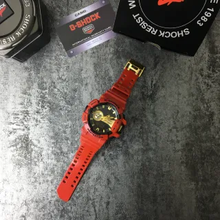 Casio G-Shock GA-100 লাল ও সোনালি স্পোর্টস ওয়াচ