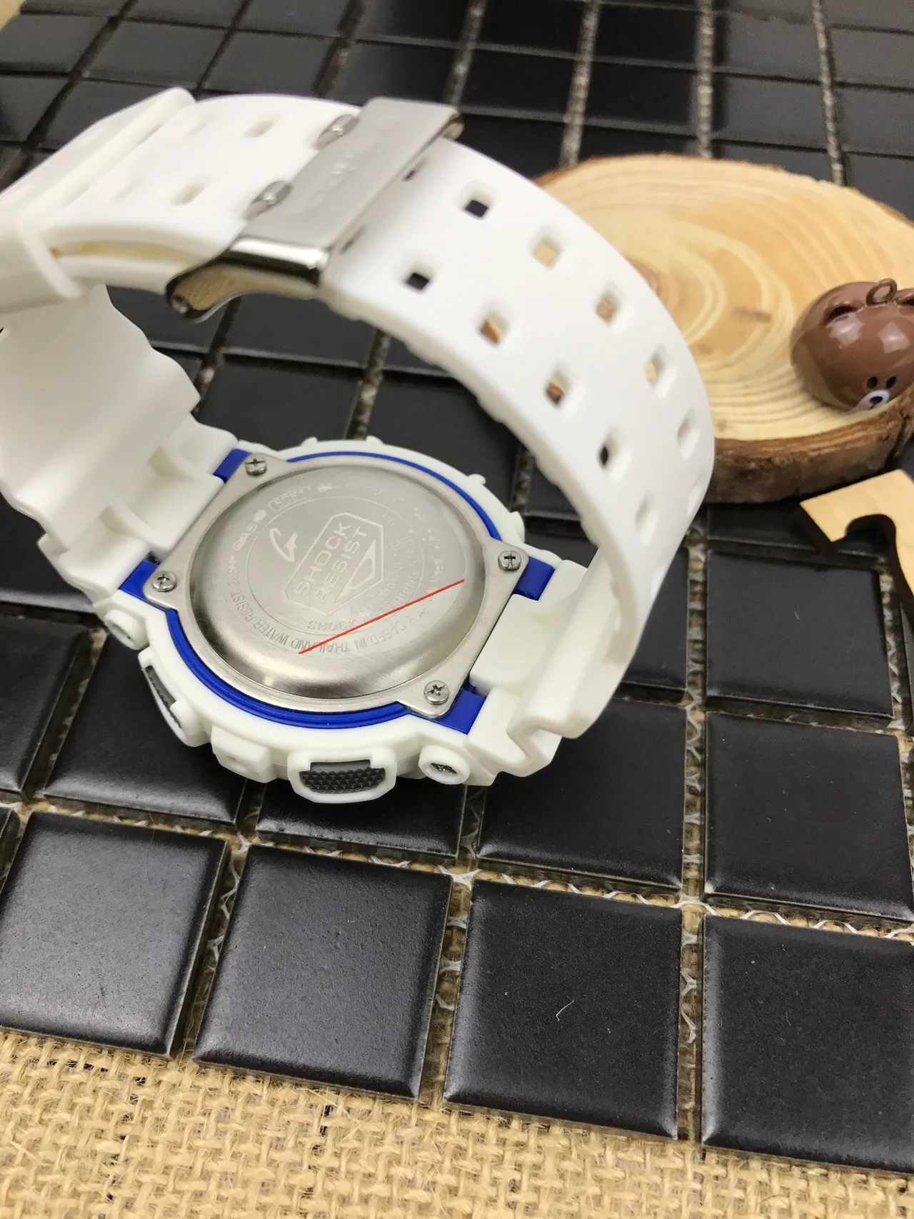 Casio G-Shock GA-100 White and Blue Sports Watch 7